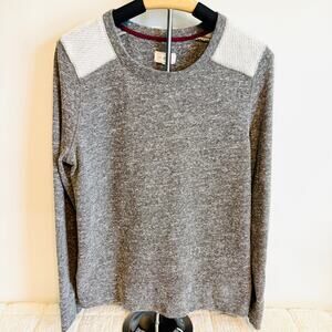 Lou & Gray Woman’s Gray Long Sleeve Crew Neck Sweater Sz Large Career Casual